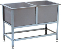 Ванна моечная КВМ-14/70 2 Ванна из нержавеющей стали. Каркас: оцинкованная сталь 