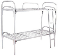 Кровать двухъярусная с лестницей и ограждением 80*190 см, белая